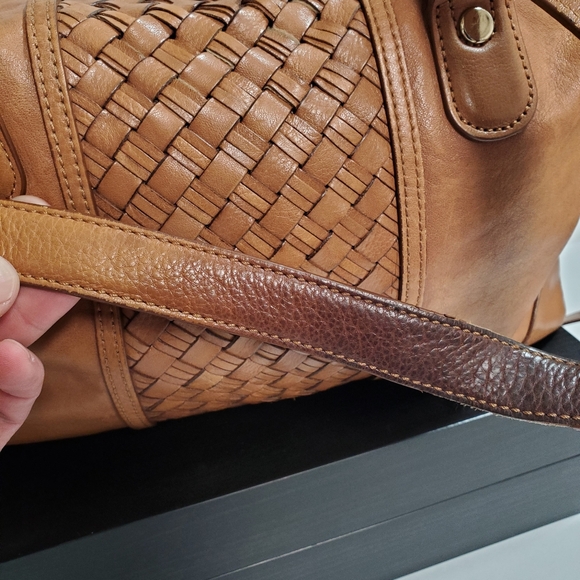 Cole Haan Bag Satchel with center Heritage Weave Tan Leather - Picture 10 of 16